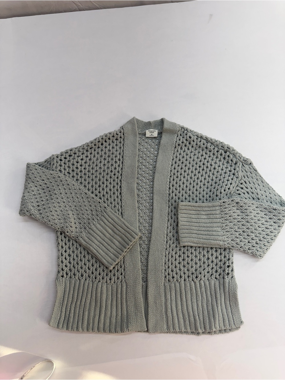 Abercrombie & Fitch Light Gray Open-Knit Women's Cardigan